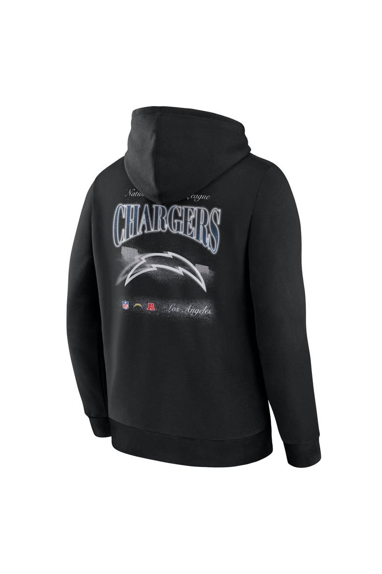 Men's Fanatics Black Los Angeles Chargers Nightfall Long Sleeve Fleece Hoodie, Alternate, color, Black