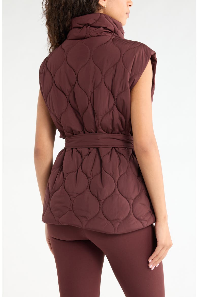 Skyline Belted Puffer Vest, Alternate, color, BROWN RISTRETTO