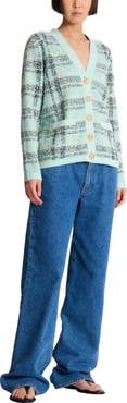 Balmain Loose glitter tweed cardigan