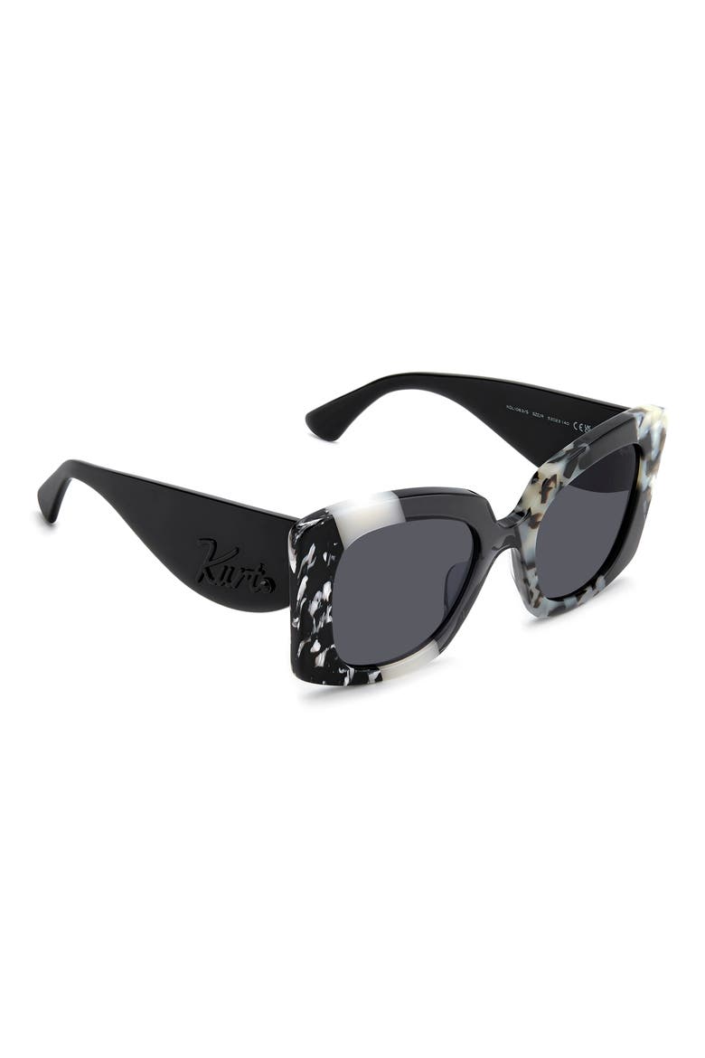 52mm Square Sunglasses, Alternate, color, BLACK MULTICOLOR/ GREY