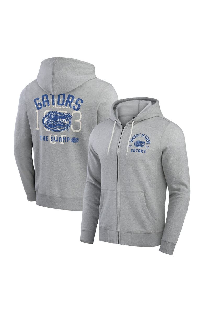 Darius Rucker Collection by Fanatics Men's Darius Rucker Collection by Fanatics  Heather Gray Florida Gators Vintage Stripe Full-Zip Hoodie, Main, color, Heather Gray