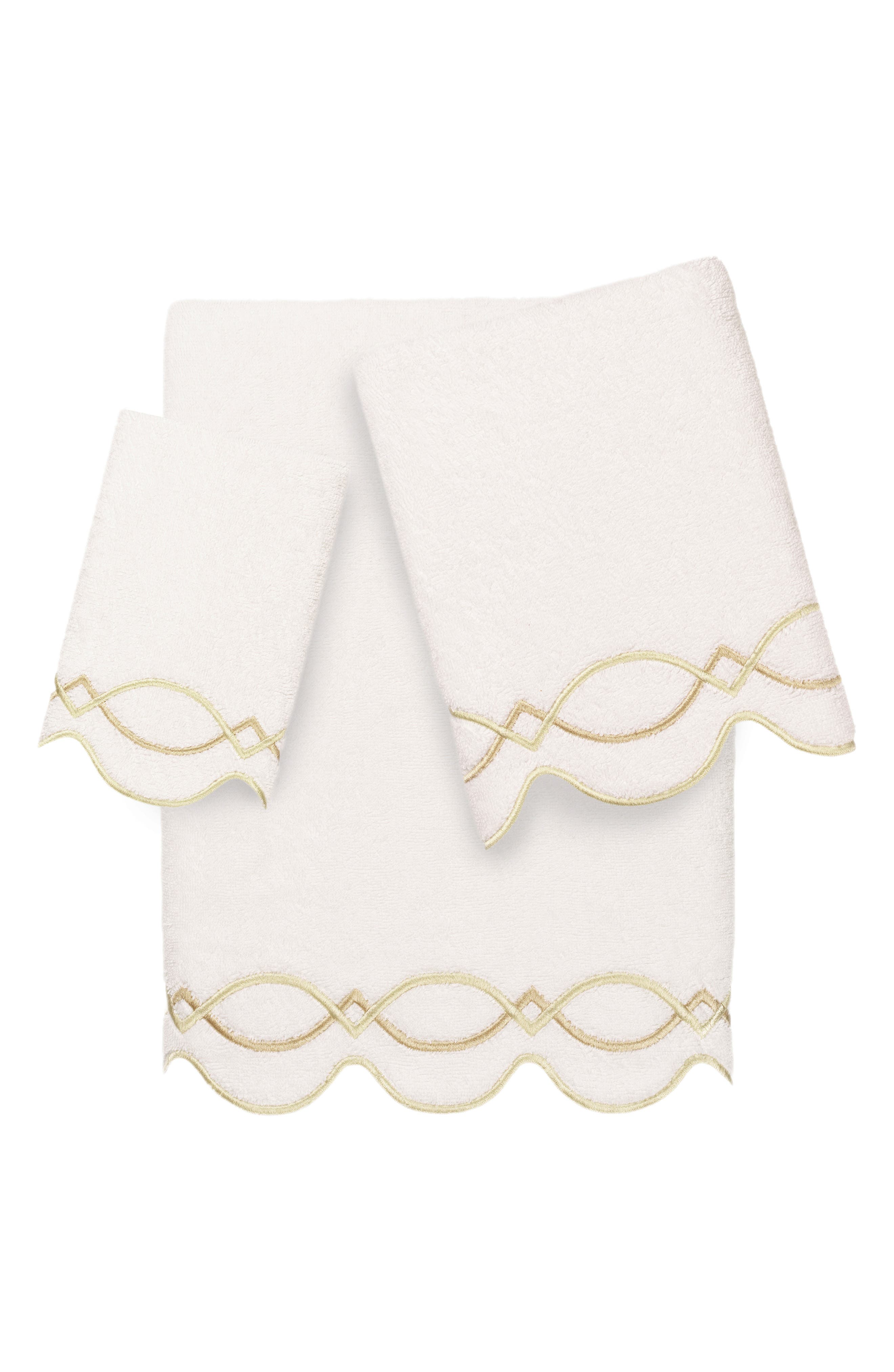 Diamond Chain Scallop 3-Piece Towel Set