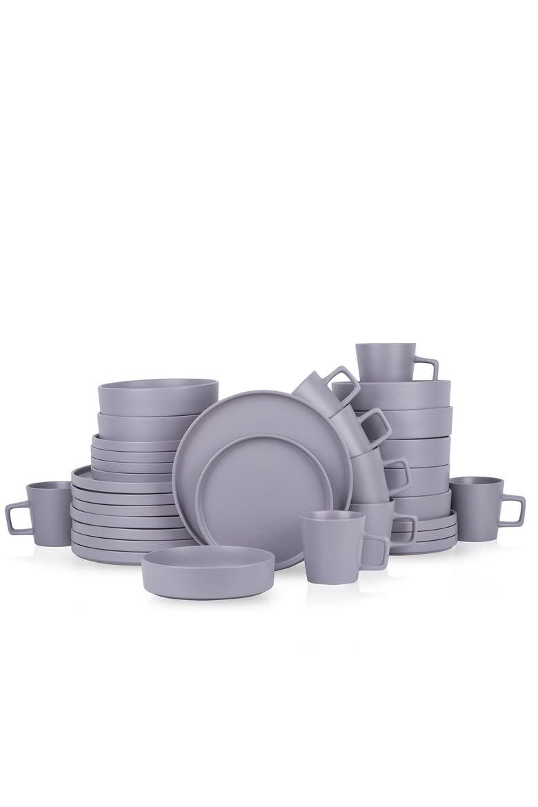 Cleo Stoneware 32-Piece Dinnerware Set, Main, color, Light Gray