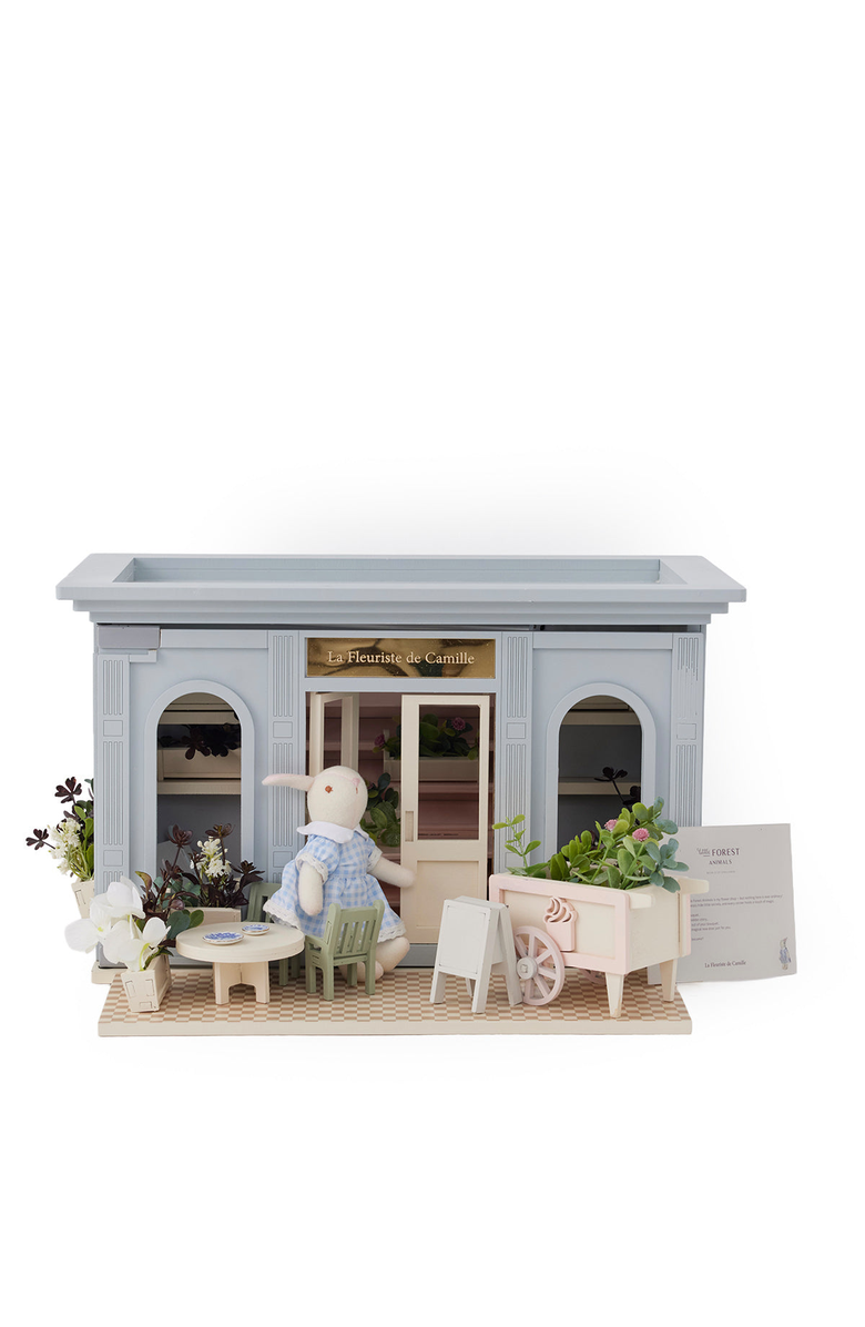 Little Forest Animals La Fleuriste de Camille Miniature Flower Shop Dollhouse, Main, color, With Led Lighting