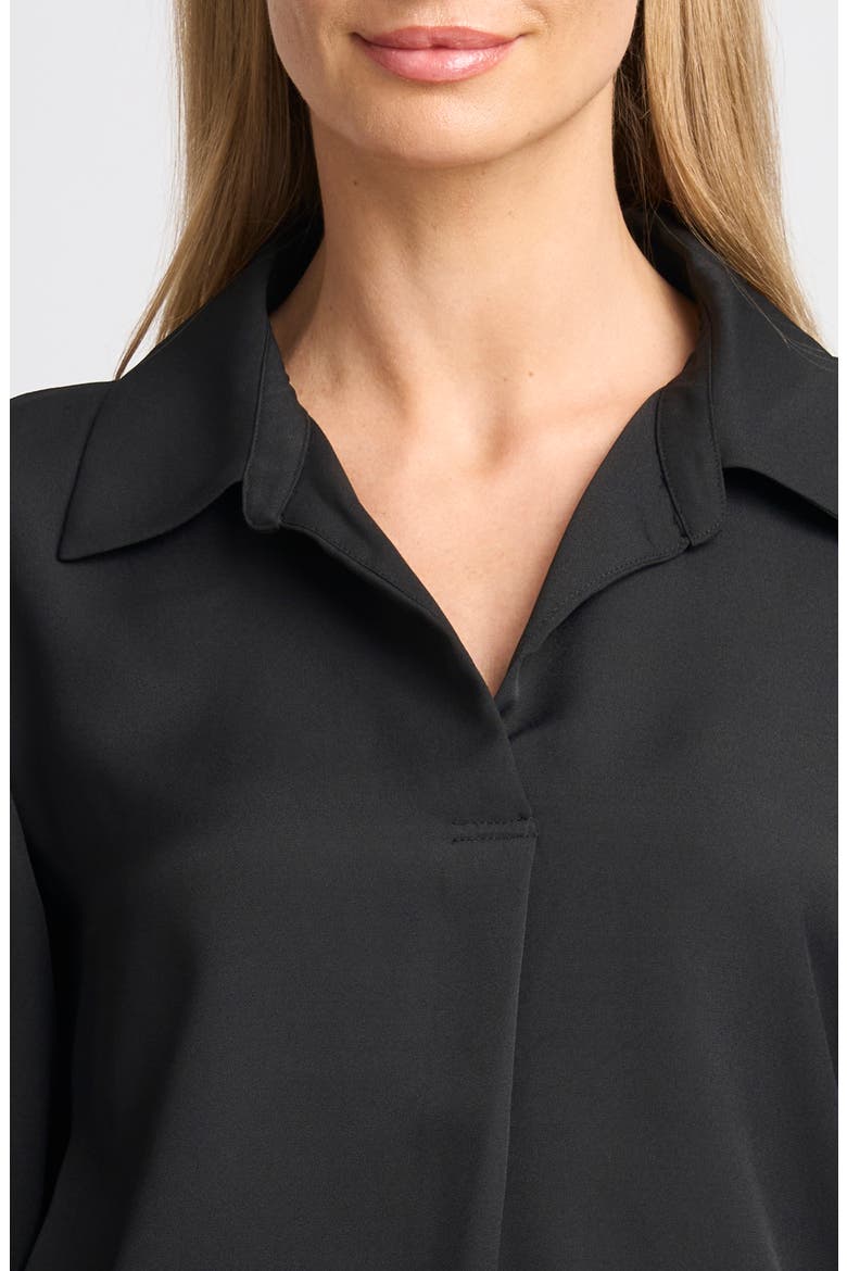 Split Cuff Button-Up Top, Alternate, color, RICH BLACK