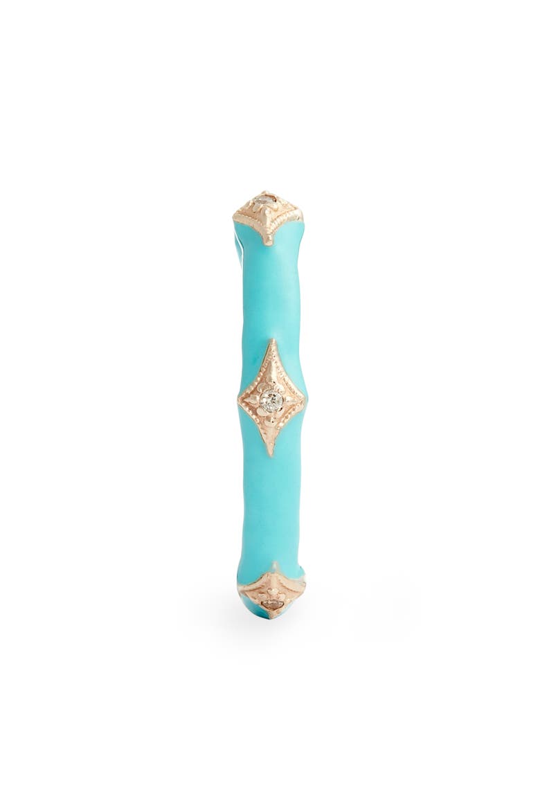 New World 14k Gold & Enamel Band Ring, Alternate, color, TURQUOISE ENAMEL