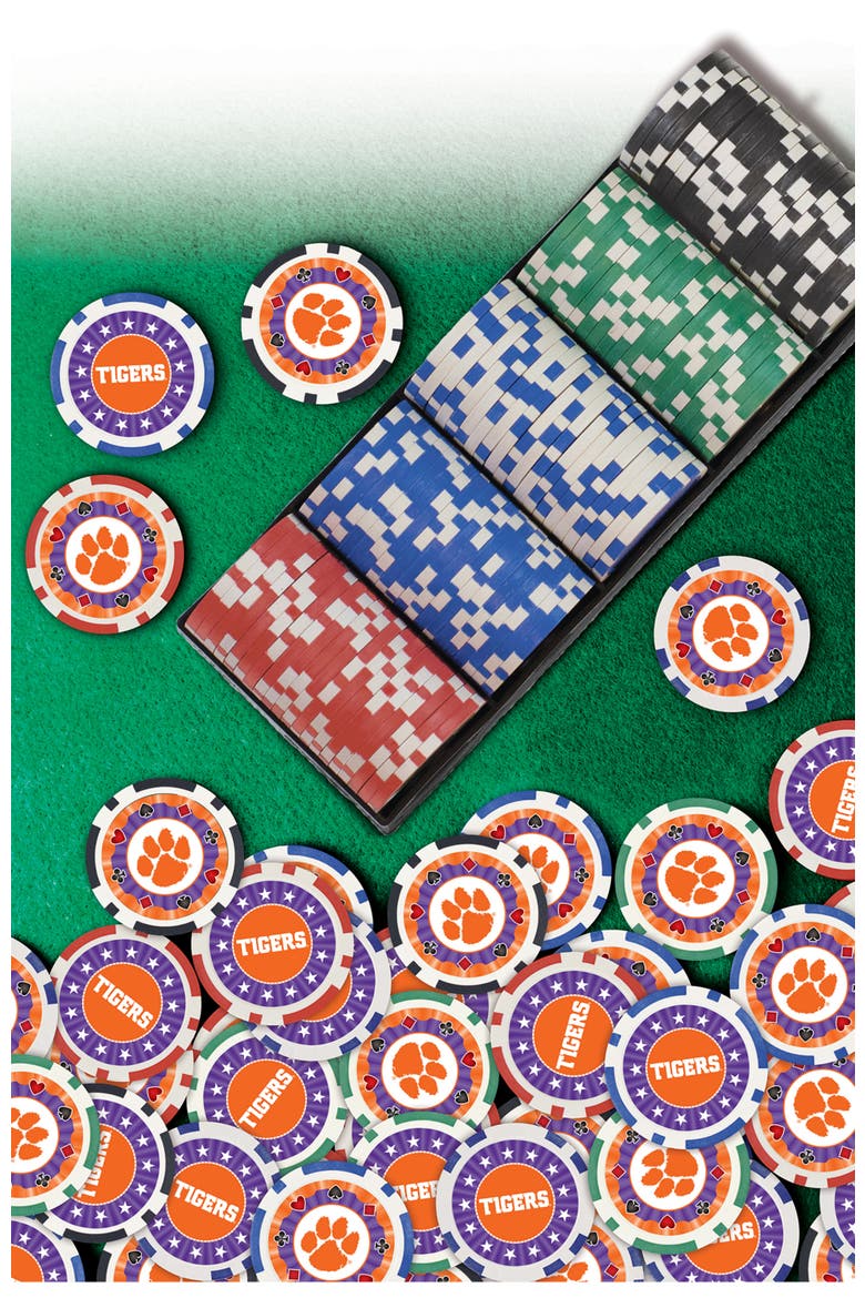 Clemson Tigers 100 Piece Poker Chips, Alternate, color, Multicolor