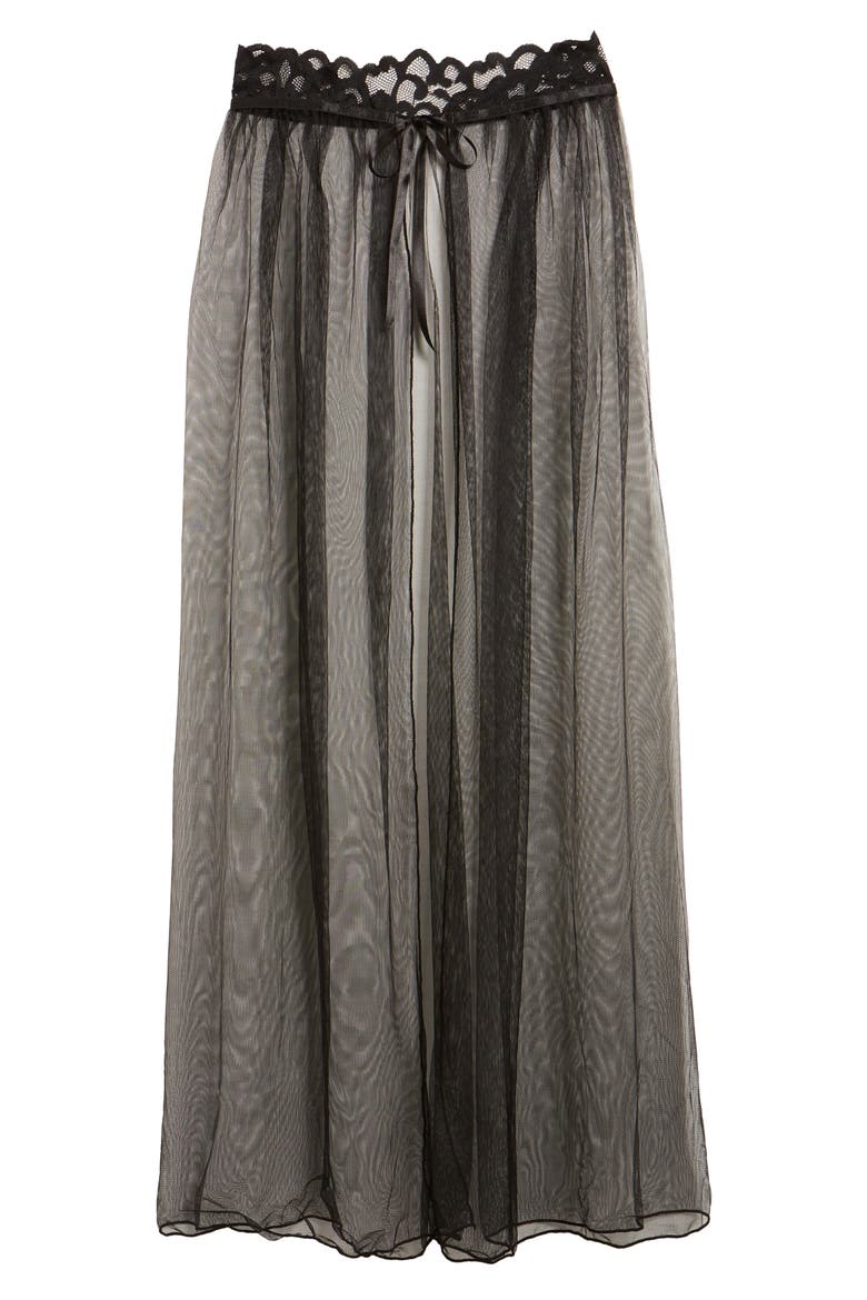 Jeana Sheer Mesh High Waist Slip Skirt, Alternate, color, BLACK