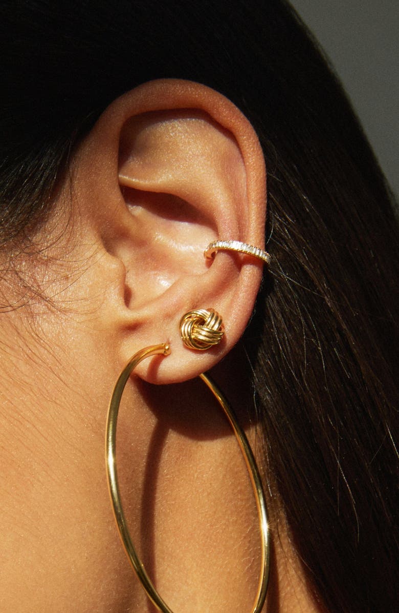 Aurate New York Knot Stud Earrings, Alternate, color, Yellow