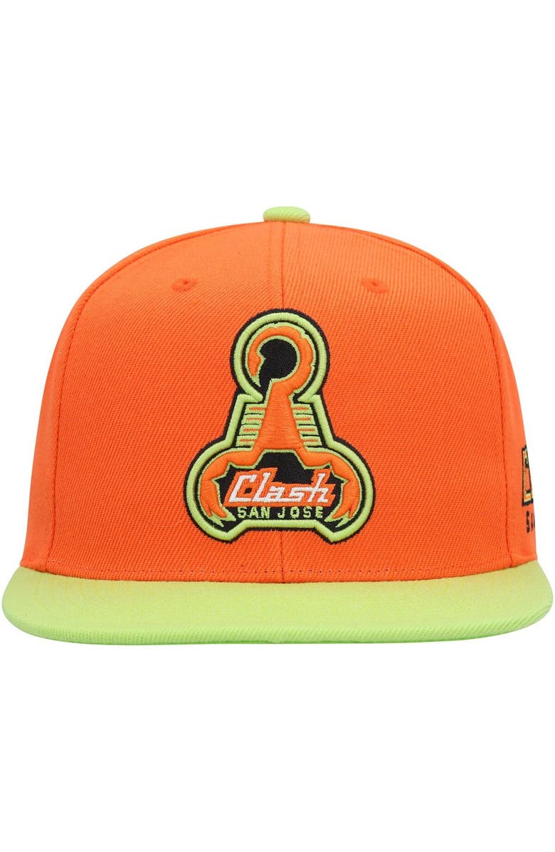 Mitchell & Ness Men's Mitchell & Ness Orange San Jose Earthquakes Throwback Logo Snapback Hat, Alternate, color, Orange