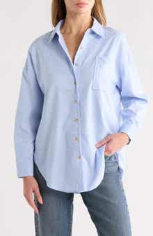 Blu Pepper Oversize Stripe Button-Up Shirt