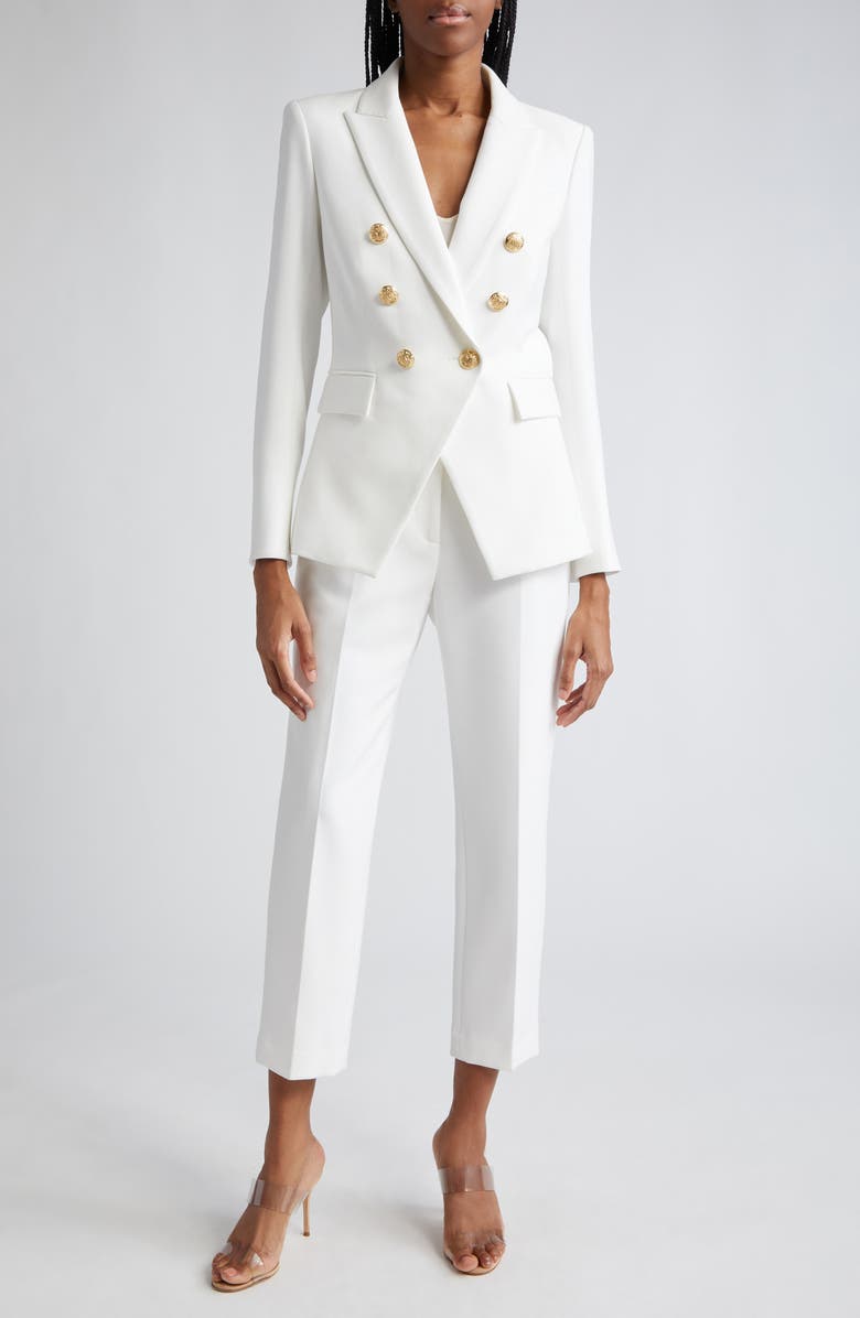 Veronica Beard Renzo Crop Pants, Alternate, color, Off White/ Gold