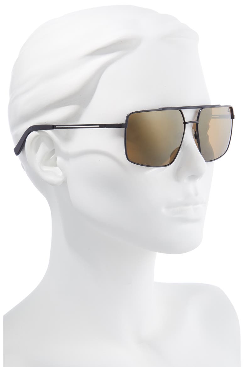 Explorer 58mm Polarized Navigator Sunglasses, Alternate, color, MATTE BLACK/ BROWN BASE
