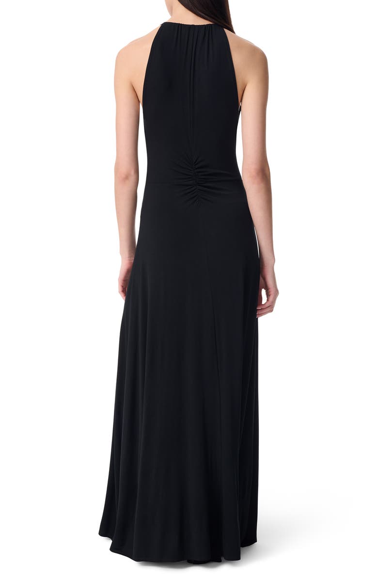 Robert Rodriguez Tori Ruched Halter Neck Maxi Dress, Alternate, color, Black