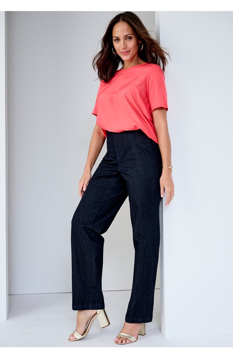 Jessica London Sculpt Fit Straight Leg Jean, Alternate, color, Indigo