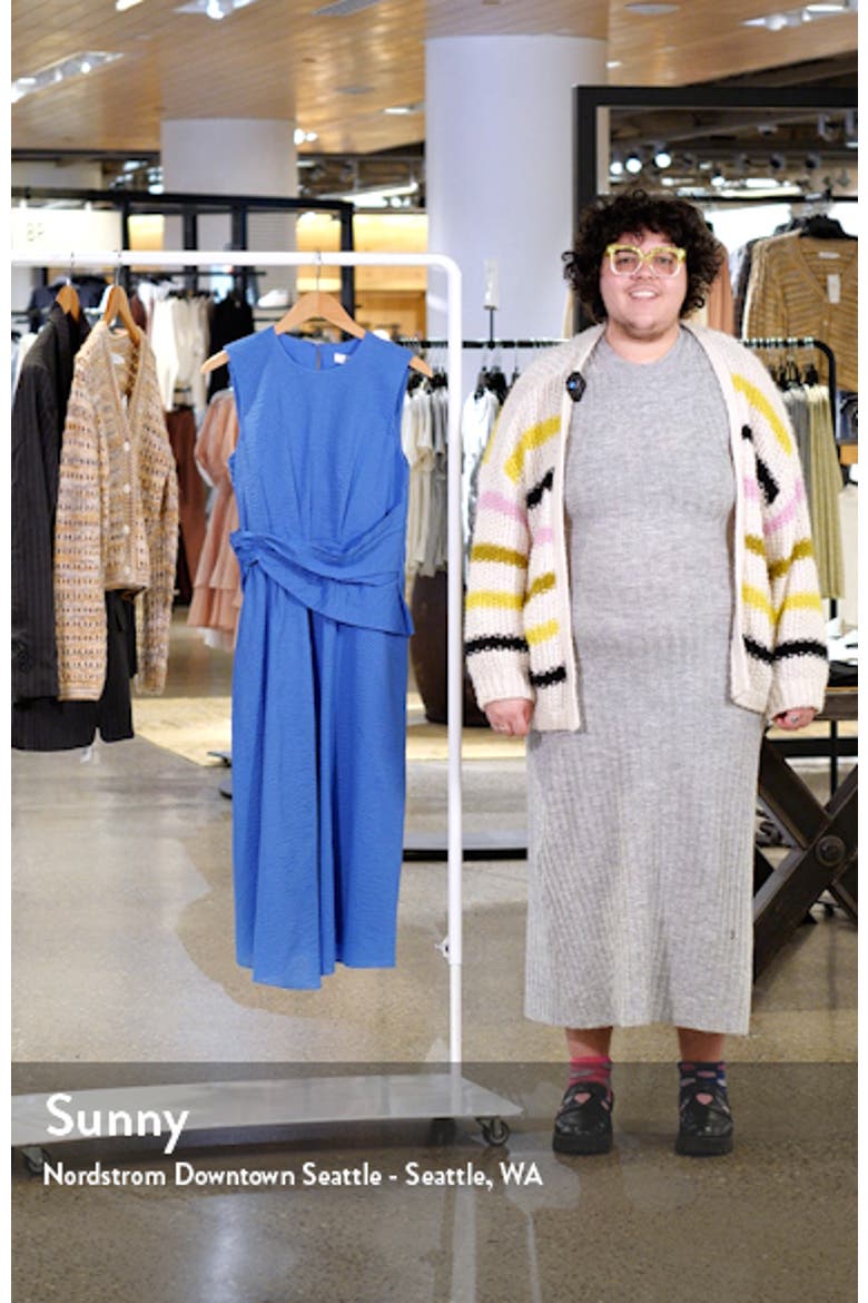 Ruched Sleeveless Cotton Midi Dress video