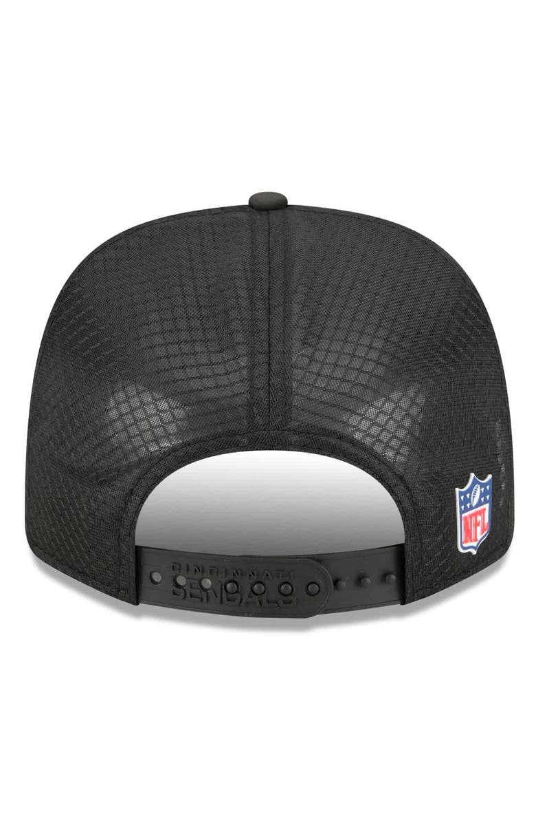 New Era Men's New Era Black Cincinnati Bengals 2025 Sideline 9SEVENTY Trucker Adjustable Hat, Alternate, color, Black