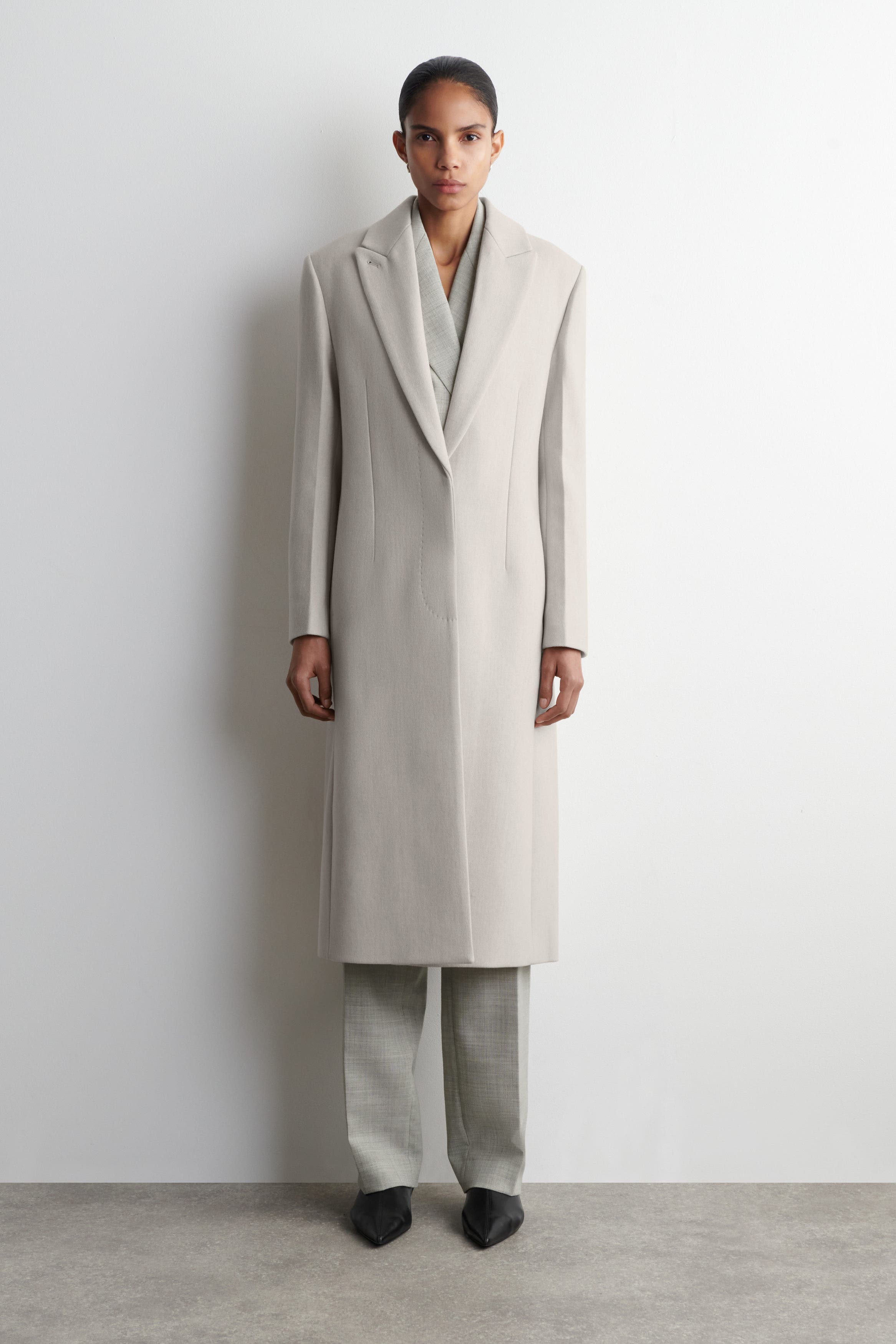 Tailored Wool-Twill Long Coat - image 2