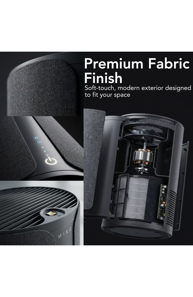 MIKO Ibuki 2.0 Air Purifier with App Control and Aroma Tray 1500 sqft, Alternate, color, White