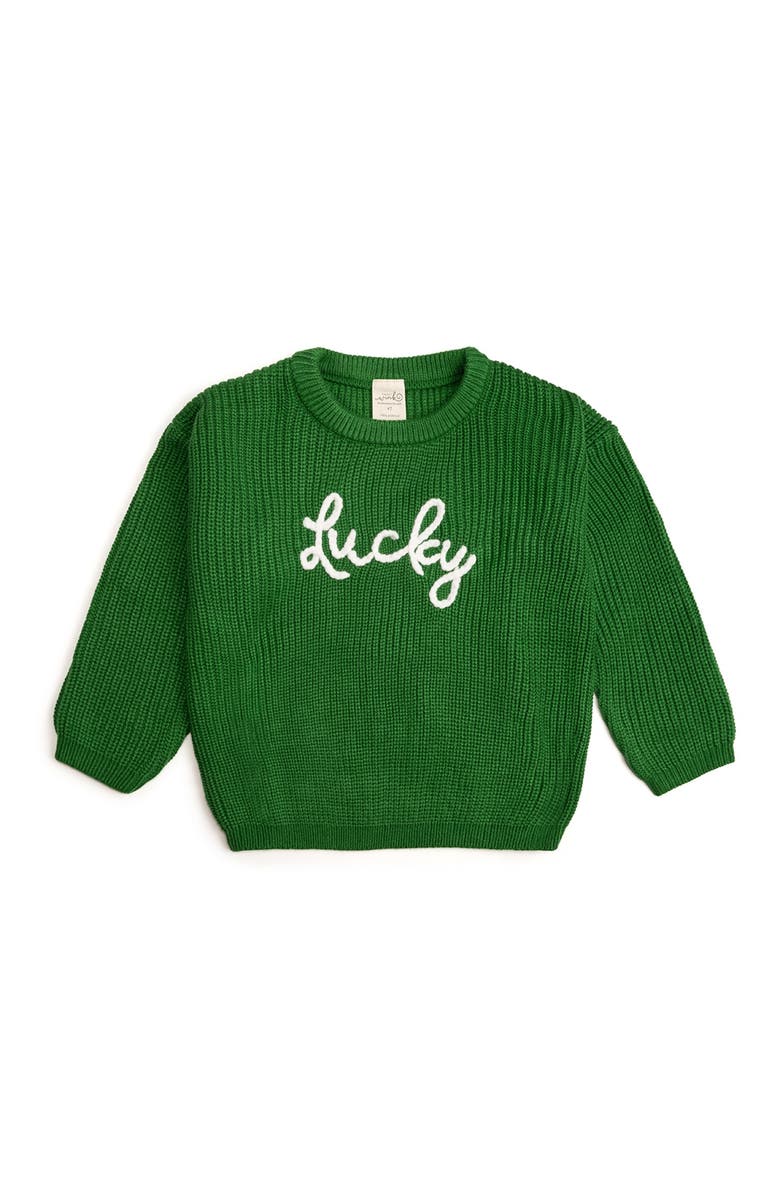 Sweet Wink Lucky St. Patrick's Day Knit Sweater, Main, color,