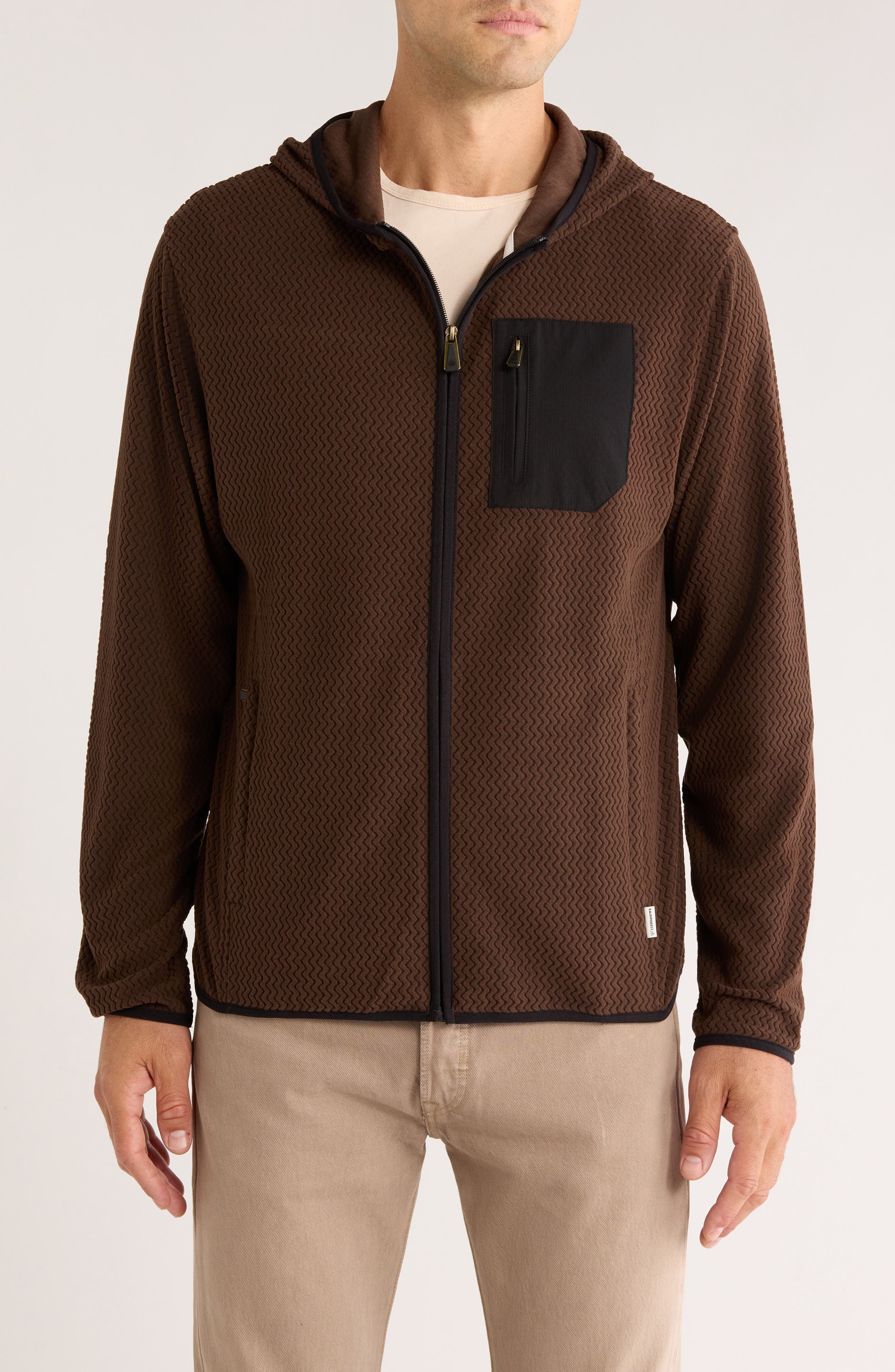 Rainforest Vault Chevron Knit Zip Hoodie