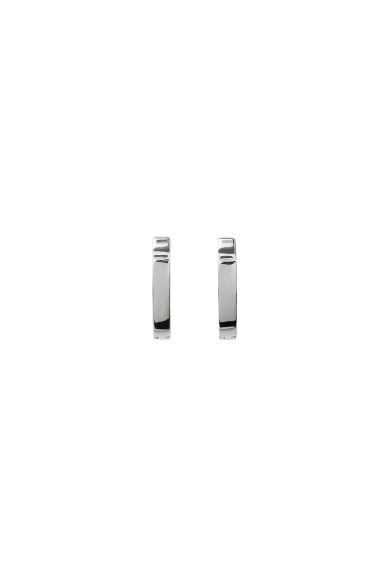 Burberry Shield Slim Earrings, Alternate, color, Silver