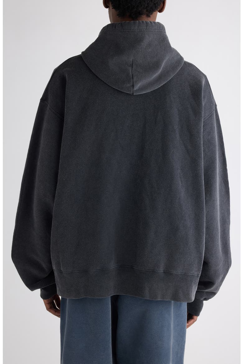 Oversize Zip-Up Graphic Hoodie, Alternate, color, 1041 FADED WASHED BLACK