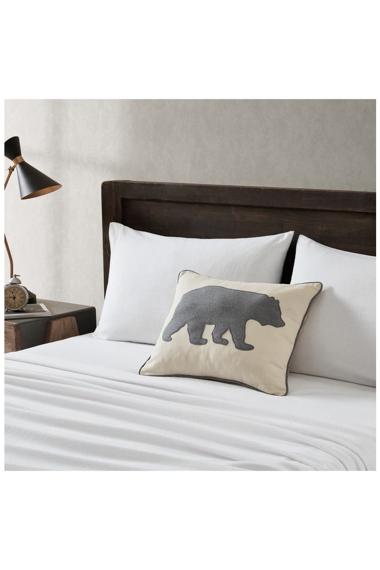 Bear Throw Pillow, Alternate, color, GREY