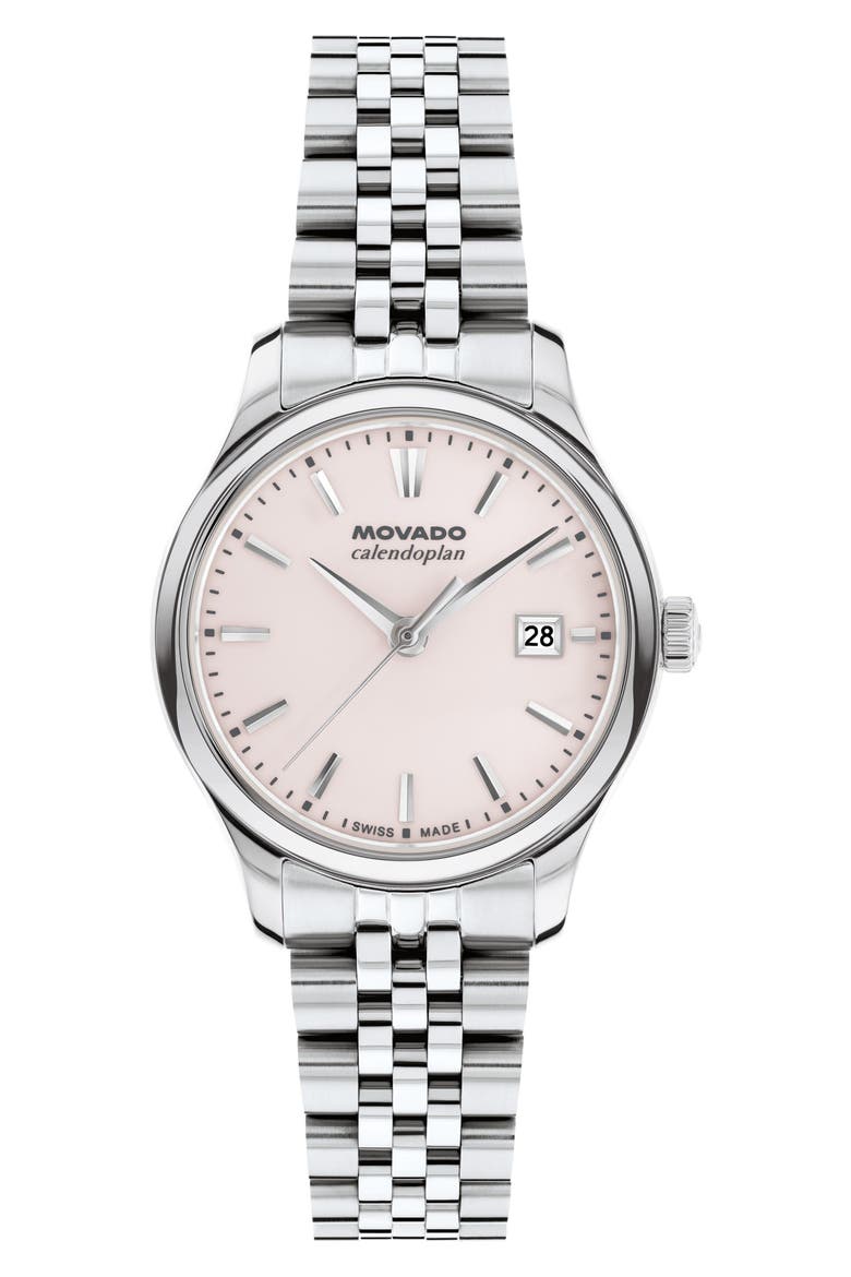 Heritage Series Calendoplan Bracelet Watch, Main, color, LIGHT PINK