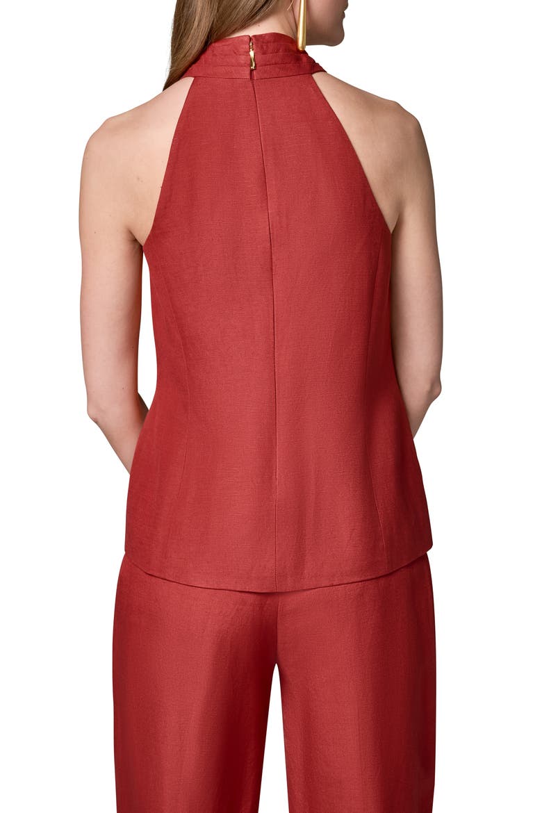 Halter Linen Blend Vest, Alternate, color, SUNBAKED