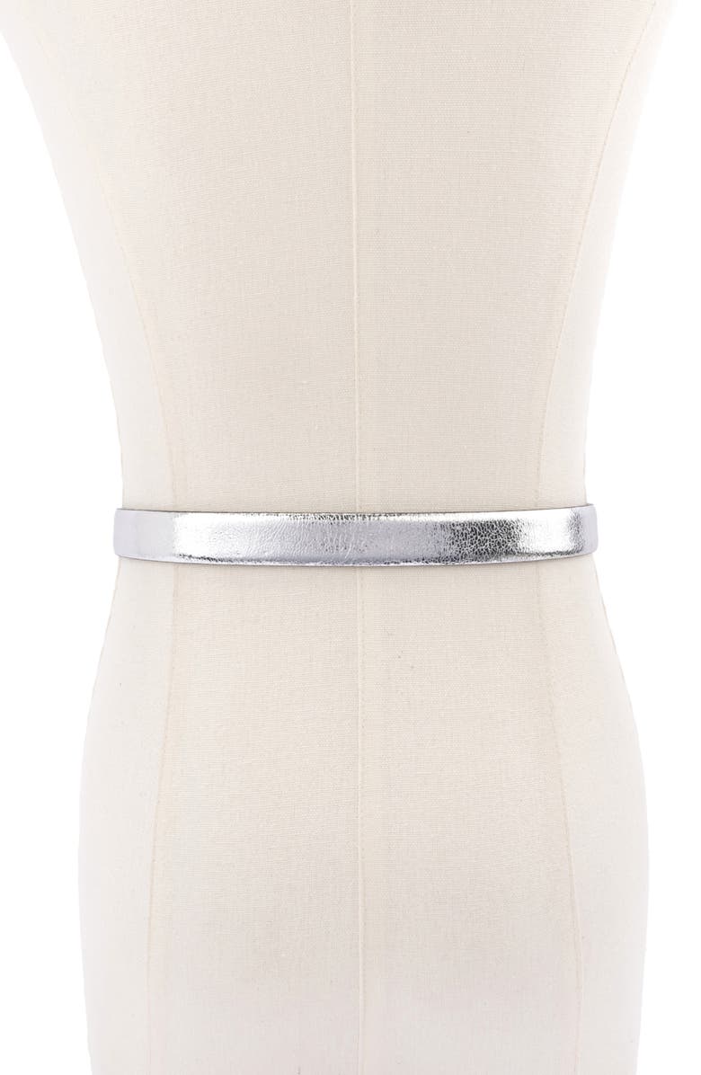 Kurt Geiger London Eagle Buckle Metallic Belt, Alternate, color, 