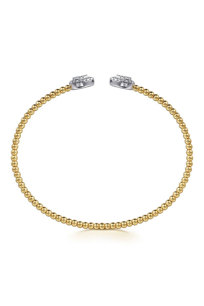 Bujukan Pear Shaped Diamond Cuff Bracelet, Alternate, color, TWO TONE