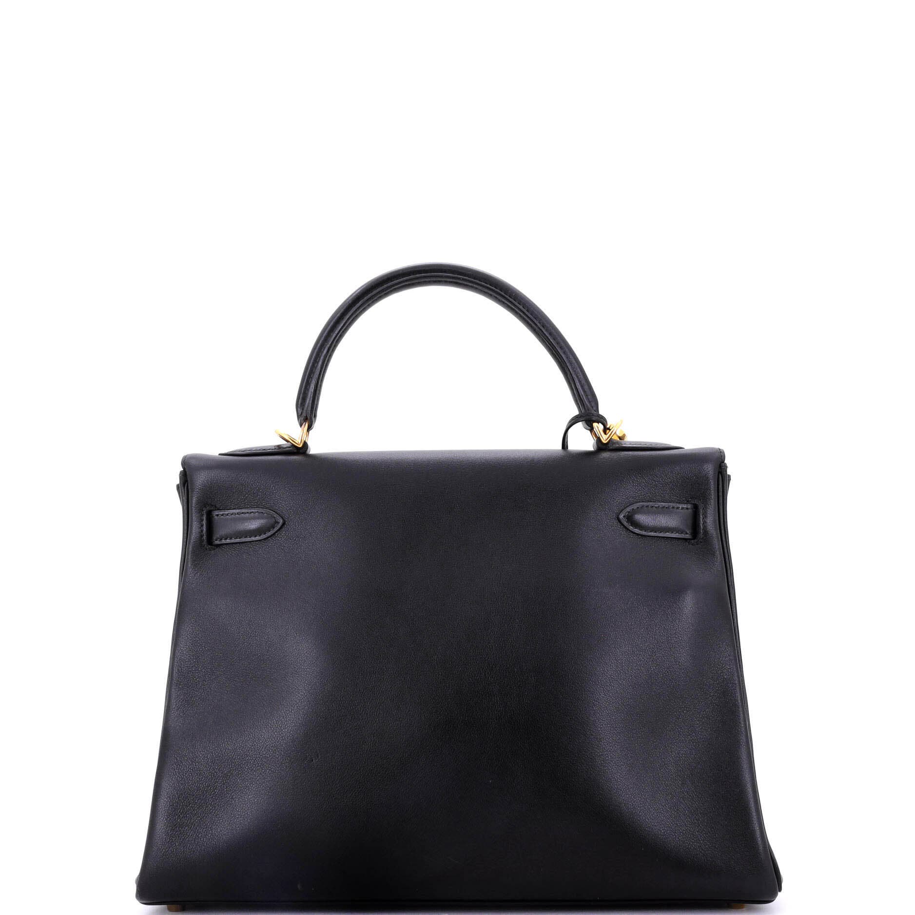 Pre-Owned Hermes Kelly Handbag Black Gulliver with Gold Hardware 32, Alternate, color, 