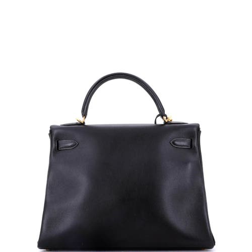Pre-owned Hermes Hermes Kelly Handbag Black Gulliver With Gold Hardware 32 In Black