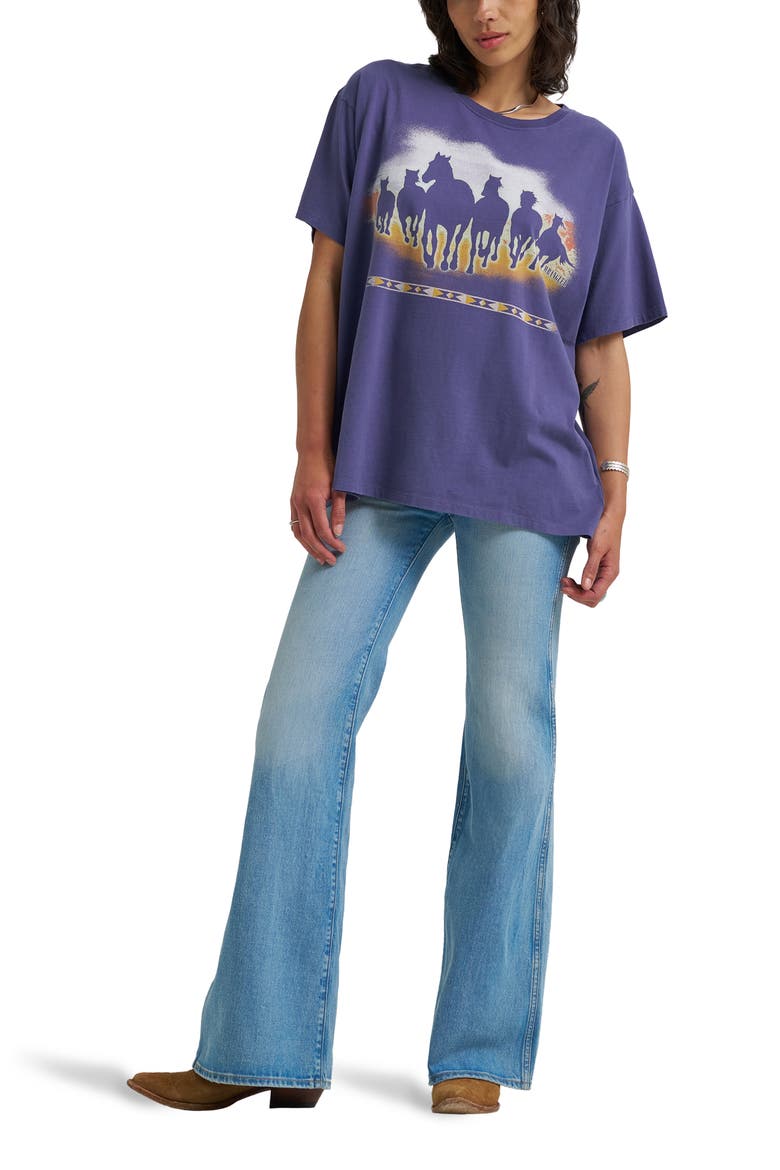 '70s High Rise Flare Jeans, Alternate, color, SOFT OCEAN