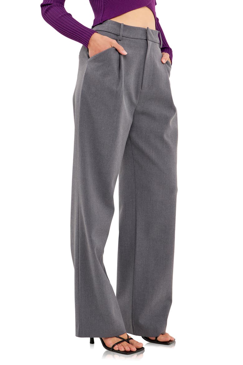 Wide Leg Trousers, Alternate, color, MEDIUM GREY