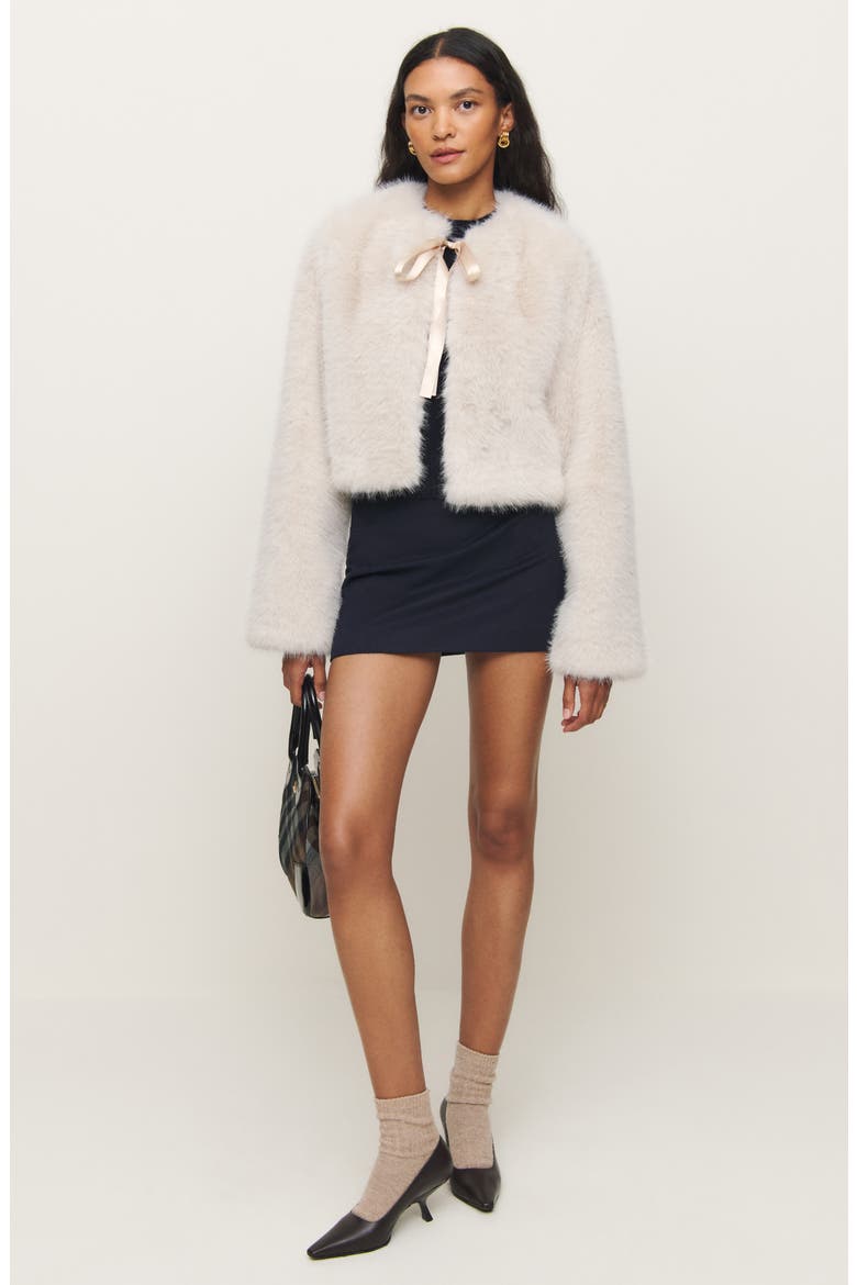 x Kacey Musgraves Faux Fur Jacket, Alternate, color, CLOUD