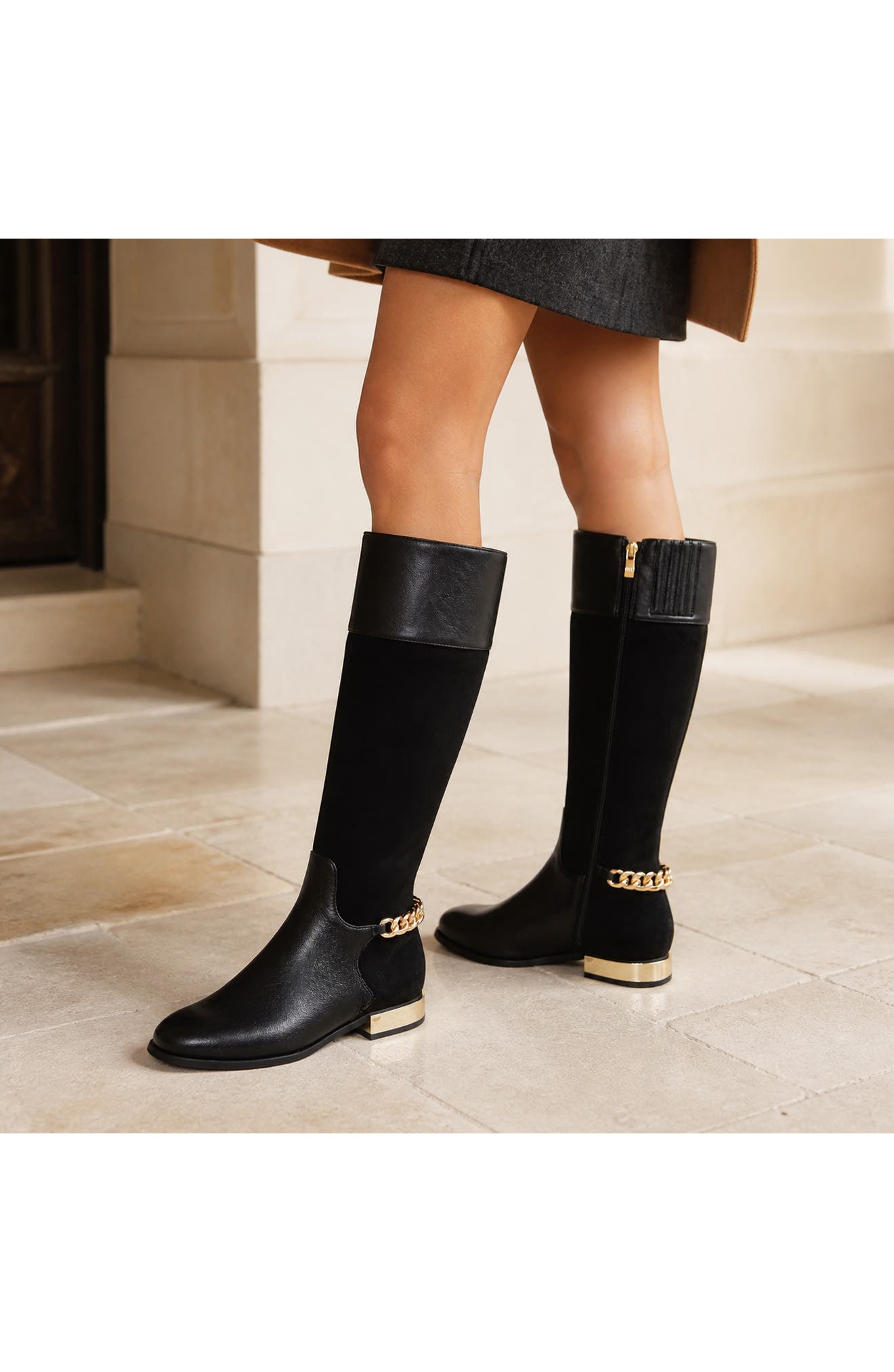Miles Knee High Boot, Alternate, color, BLACK