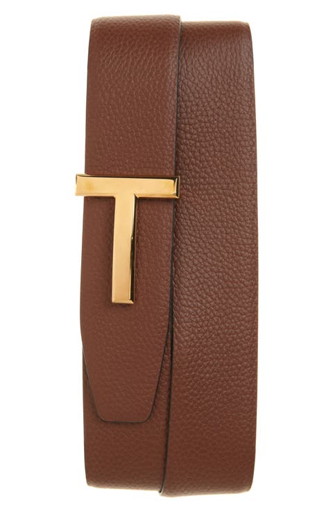 T Icon Reversible Soft Grain Leather Belt