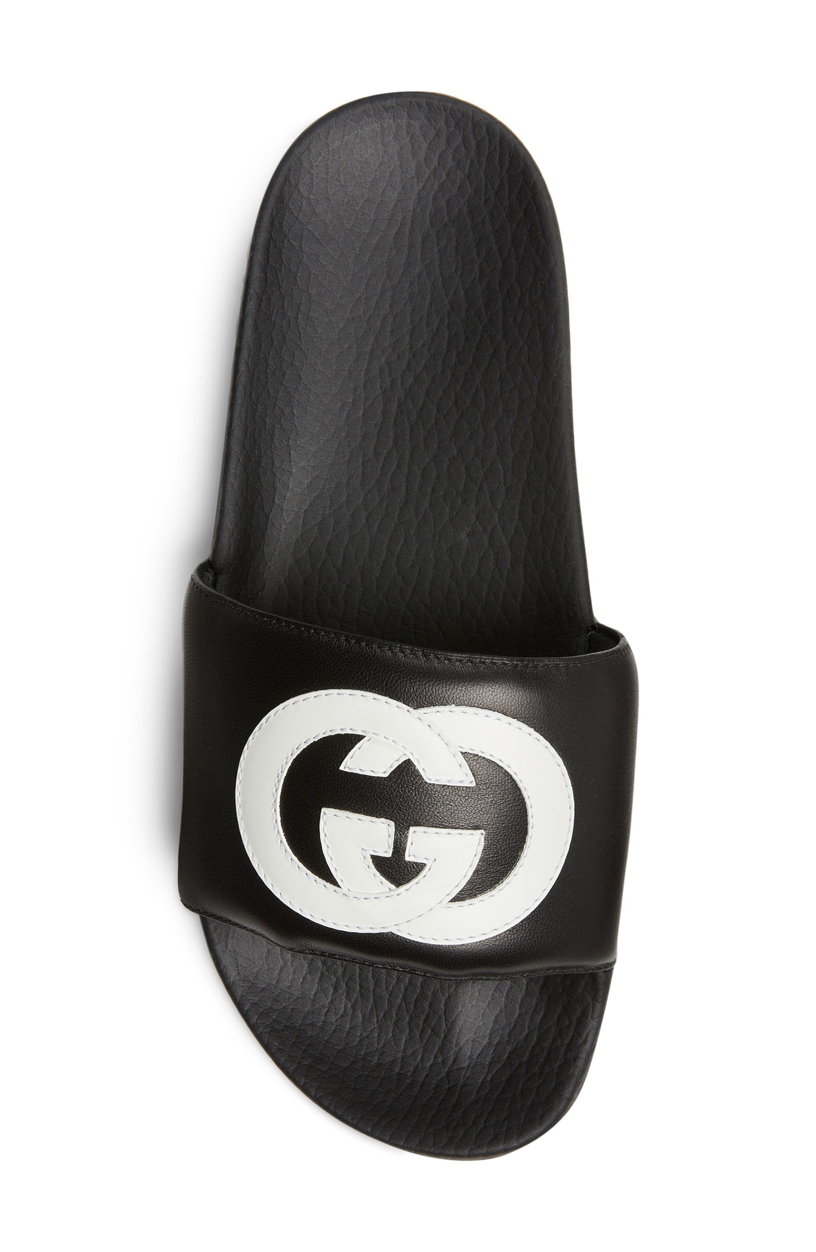 Gucci Pursuit Logo Slide Sandal, Alternate, color, 