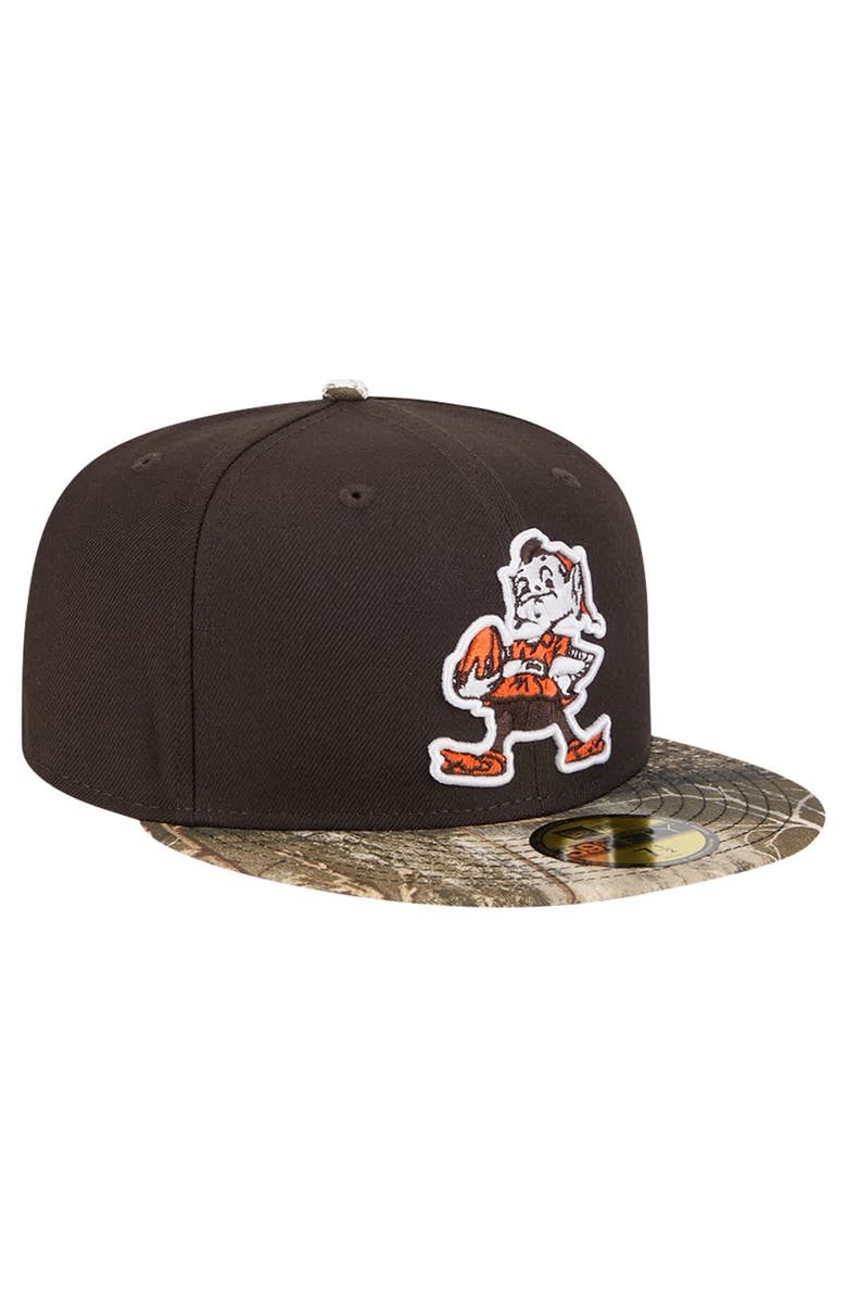 New Era Men's New Era Brown Cleveland Browns Active Two-Tone Camo 59FIFTY Fitted Hat, Alternate, color, Brown