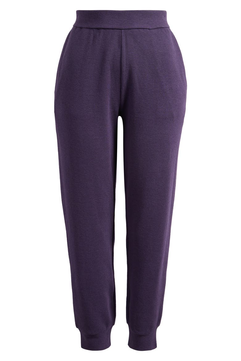 Waffle Knit Joggers, Alternate, color, AUBERGINE