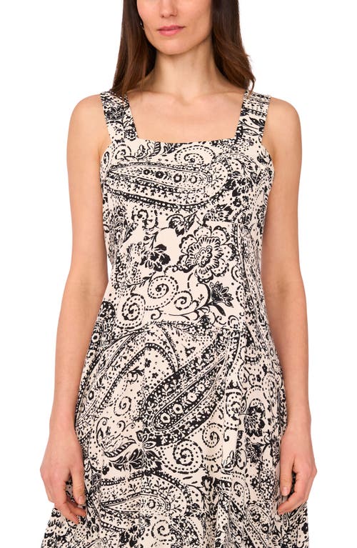 Vince Camuto Floral Paisley Tiered Maxi Dress In Gray