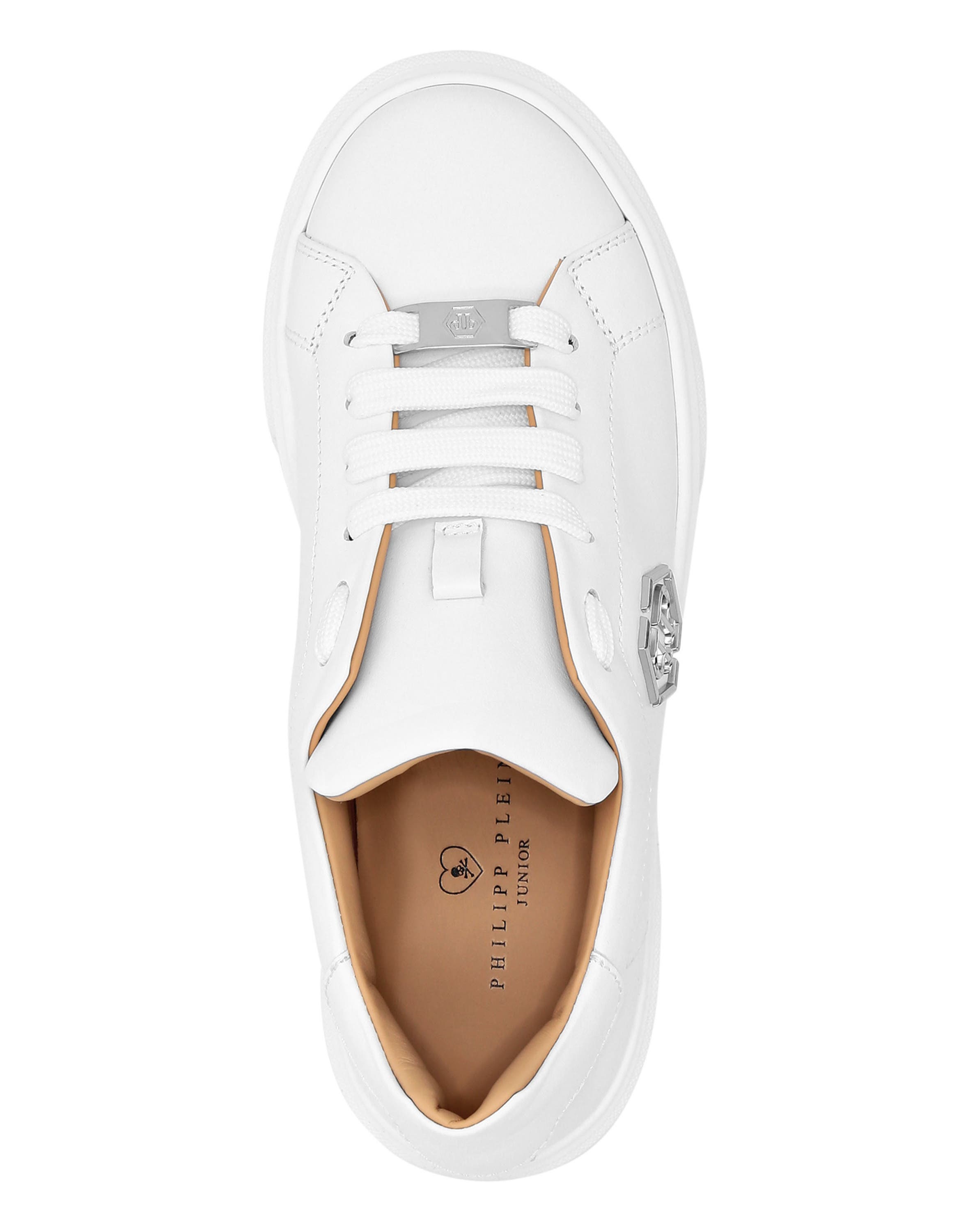 Leather Lo-Top Sneakers The Plein Original Boy, Alternate, color, white