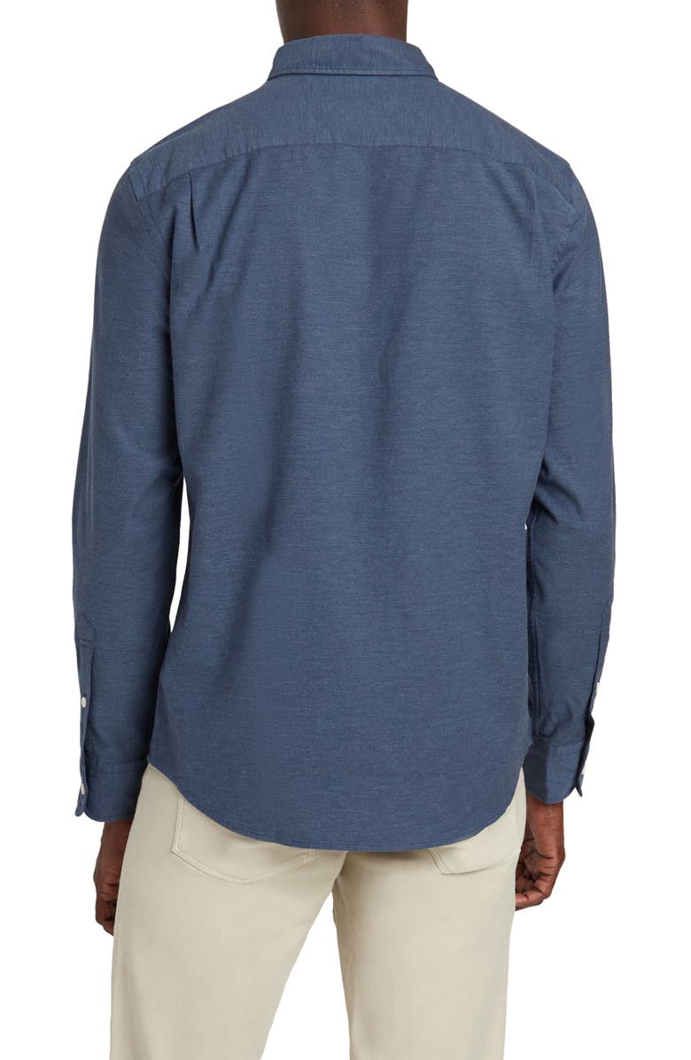 Faherty Cotton Blend Oxford Button-Down Shirt, Alternate, color, Navy Heather
