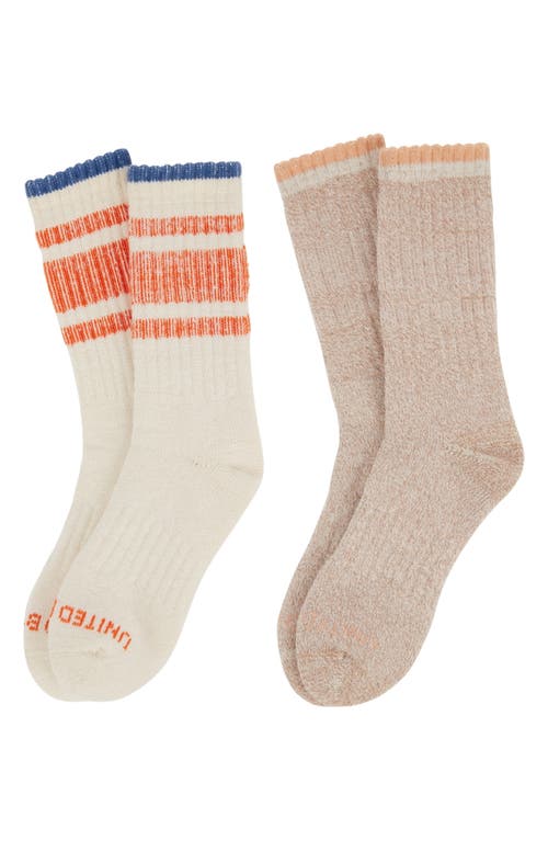 United By Blue Assorted 2-pack Wool, Cotton & Linen Blend Crew Socks In Multi