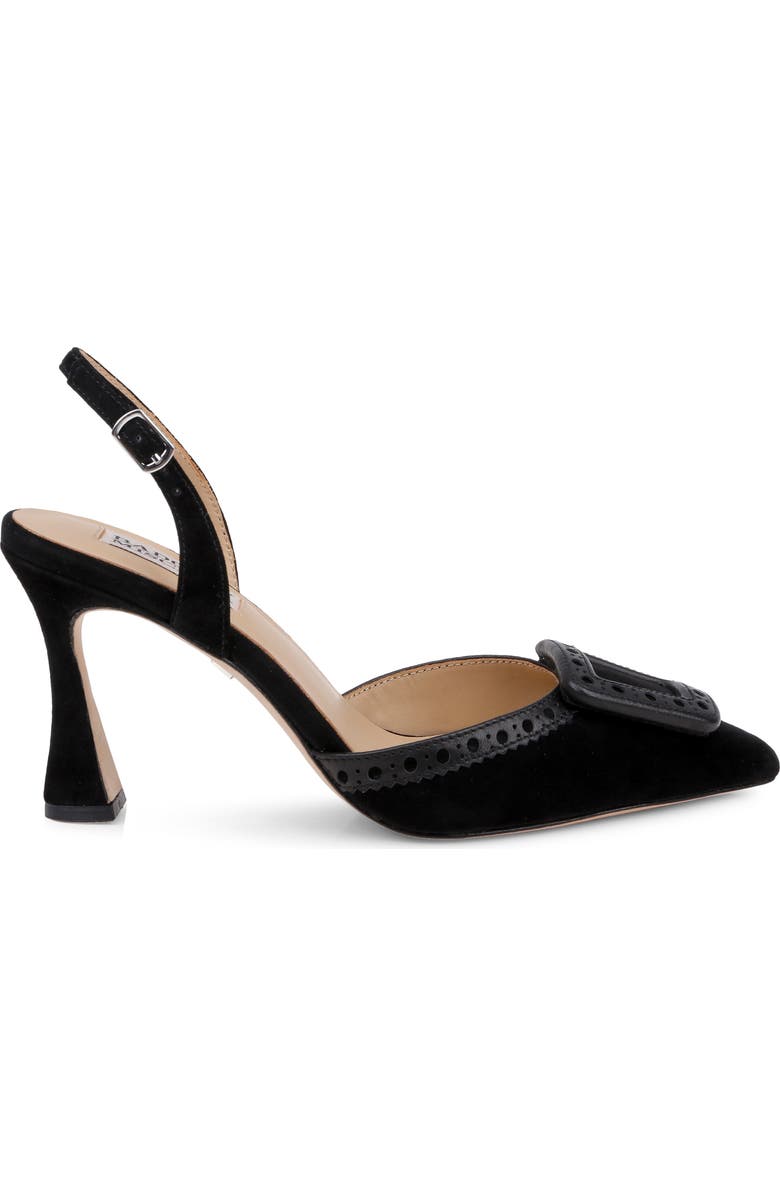 Badgley Mischka Collection Yanira Slingback Pointed Toe Pump, Alternate, color, Black Suede