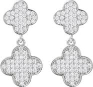 Adornia Pavé Cubic Zirconia Clover Drop Earrings
