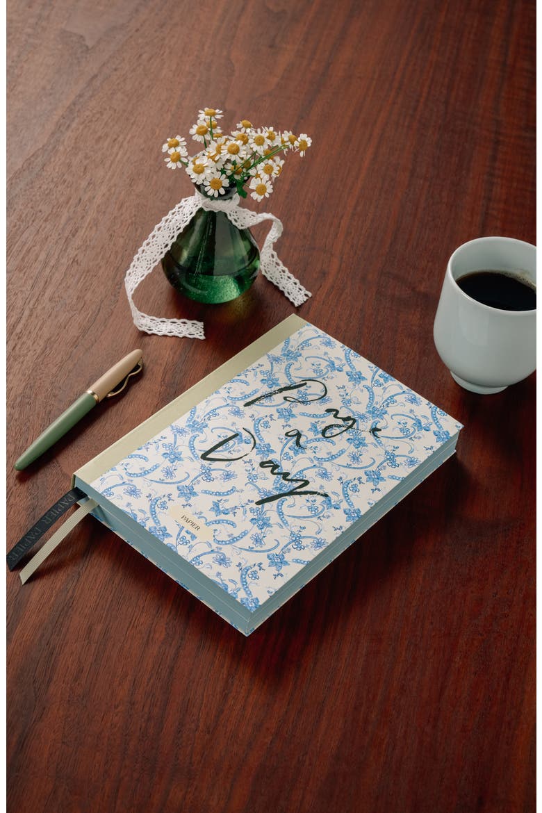 Scripted Floral Undated Page A Day Planner, Alternate, color, LIGHT/ PASTEL BLUE