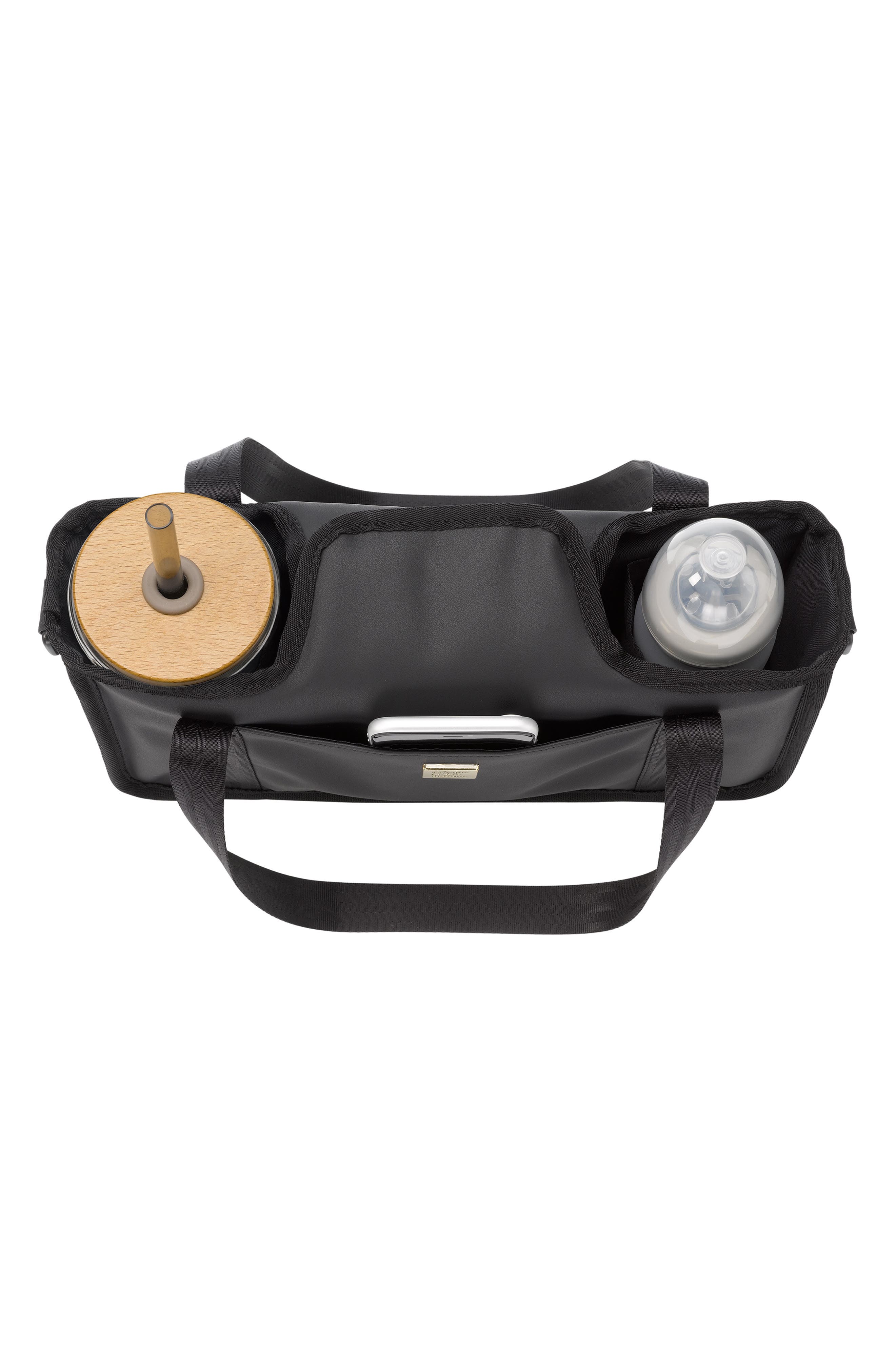 Petunia Pickle Bottom Wander Stroller Caddy, Alternate, color, Black Matte Leatherette